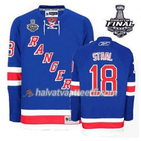 Reebok Miesten NHL New York Rangers Pelipaita Marc Staal #18 Koti Sininen 2014 Stanley Cup
