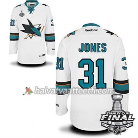 Reebok NHL San Jose Sharks Pelipaita Martin Jones #31 Valkoinen Vieras 2016 Stanley Cup