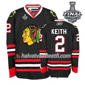 Reebok Naisten NHL Chicago Blackhawks Pelipaita Duncan Keith #2 Kolmas Musta 2015 Stanley Cup