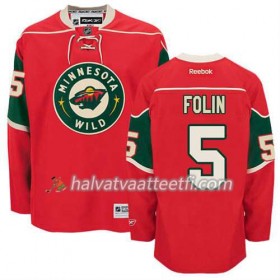Reebok Miesten NHL Minnesota Wild Pelipaita Christian Folin #5 Koti Punainen