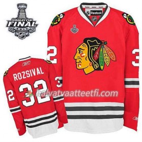 Reebok Miesten NHL Chicago Blackhawks Pelipaita Michal Rozsival #32 Koti Punainen 2015 Stanley Cup