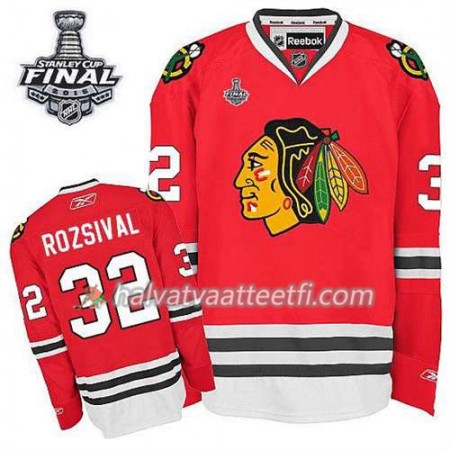 Reebok Miesten NHL Chicago Blackhawks Pelipaita Michal Rozsival #32 Koti Punainen 2015 Stanley Cup