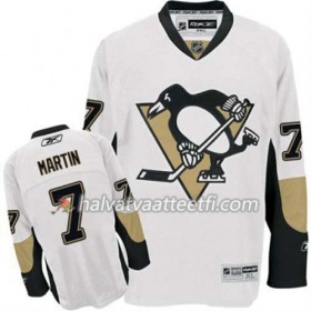 Reebok Miesten NHL Pittsburgh Penguins Pelipaita Paul Martin 7 Valkoinen Vieras