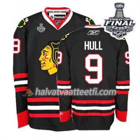 Reebok Naisten NHL Chicago Blackhawks Pelipaita Bobby Hull #9 Kolmas Musta 2015 Stanley Cup