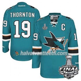 Reebok NHL San Jose Sharks Pelipaita Joe Thornton Captain #19 Teal Koti 2016 Stanley Cup