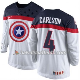 Reebok Miesten NHL Premier Olympic-USA Team Pelipaita John Carlson #4 Valkoinen Paita