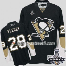 Reebok NHL Pittsburgh Penguins Pelipaita Marc-Andre Fleury 29 Musta Koti 2016 Stanley Cup