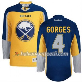 Reebok Miesten NHL Buffalo Sabres Pelipaita Josh Gorges #4 Uusi Kolmas Kulta
