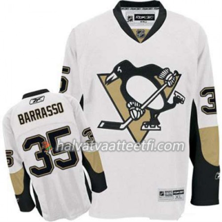 Reebok Miesten NHL Pittsburgh Penguins Pelipaita Tom Barrasso 35 Valkoinen Vieras