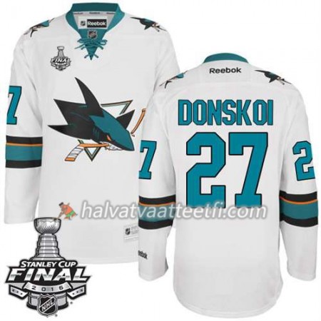 Reebok NHL San Jose Sharks Pelipaita Joonas Donskoi #27 Valkoinen Vieras 2016 Stanley Cup Reebok NHL San Jose Sharks Pelipaita Joonas Donskoi #27 Valkoinen Vieras 2016 Stanley Cup