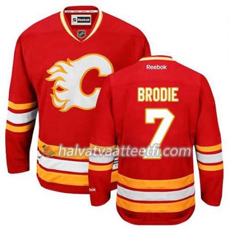 Reebok Miesten NHL Calgary Flames Pelipaita TJ Brodie #7 Kolmas Punainen Reebok Miesten NHL Calgary Flames Pelipaita TJ Brodie #7 Kolmas Punainen