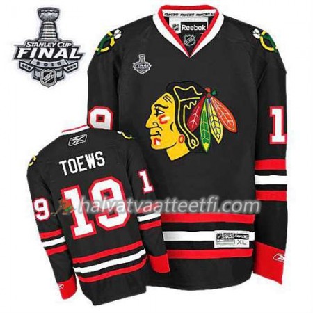 Lasten NHL Chicago Blackhawks Pelipaita Jonathan Toews #19 Kolmas Musta 2015 Stanley Cup