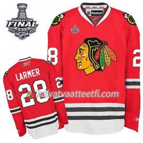 Reebok Miesten NHL Chicago Blackhawks Pelipaita Steve Larmer #28 Koti Punainen 2015 Stanley Cup