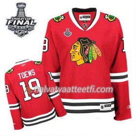 Reebok Naisten NHL Chicago Blackhawks Pelipaita Jonathan Toews #19 Koti Punainen 2015 Stanley Cup