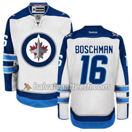 Reebok Miesten NHL Winnipeg Jets Pelipaita Laurie Boschman #16 Vieras Valkoinen Reebok Miesten NHL Winnipeg Jets Pelipaita Laurie Boschman #16 Vieras Valkoinen