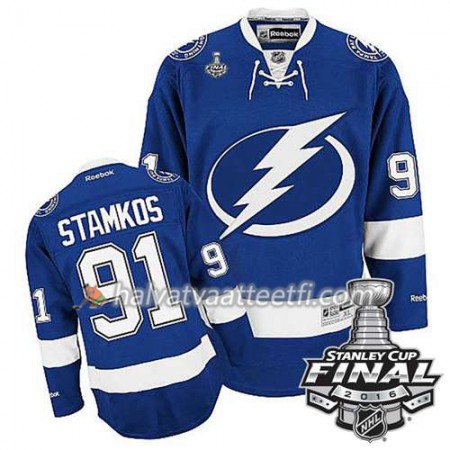 Reebok NHL Tampa Bay Lightning Pelipaita Steven Stamkos #91 Sininen Koti 2016 Stanley Cup Reebok NHL Tampa Bay Lightning Pelipaita Steven Stamkos #91 Sininen Koti 2016 Stanley Cup