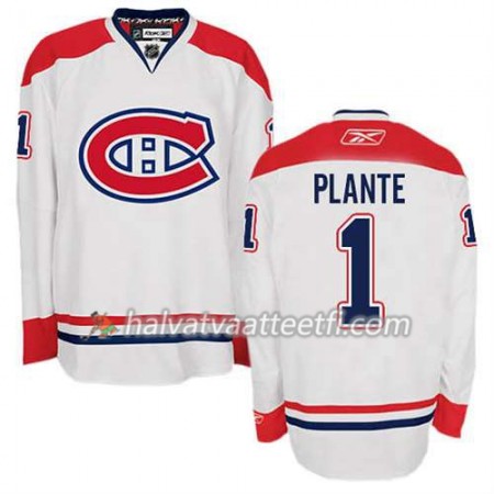 Reebok Miesten NHL Montreal Canadiens Pelipaita Jacques Plante #1 Vieras Valkoinen