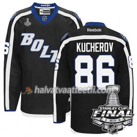 Reebok NHL Tampa Bay Lightning Pelipaita Nikita Kucherov #86 Musta Kolmas 2016 Stanley Cup