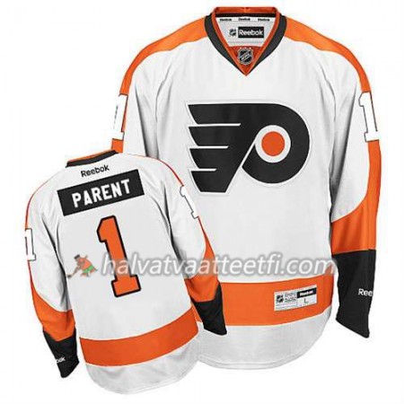 Reebok Miesten NHL Philadelphia Flyers Pelipaita Bernie Parent #1 Vieras Valkoinen