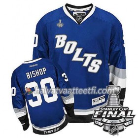 Reebok NHL Tampa Bay Lightning Pelipaita Ben Bishop #30 Sininen Kolmas 2016 Stanley Cup