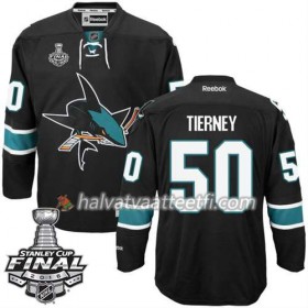 Reebok NHL San Jose Sharks Pelipaita Chris Tierney #50 Musta Kolmas 2016 Stanley Cup