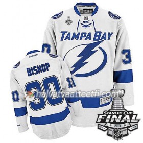 Reebok NHL Tampa Bay Lightning Pelipaita Ben Bishop #30 Valkoinen Vieras 2016 Stanley Cup
