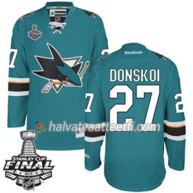 Reebok NHL San Jose Sharks Pelipaita Joonas Donskoi #27 Teal Koti 2016 Stanley Cup