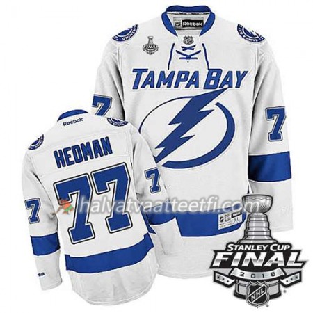 Reebok NHL Tampa Bay Lightning Pelipaita Victor Hedman #77 Valkoinen Vieras 2016 Stanley Cup