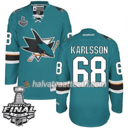Reebok NHL San Jose Sharks Pelipaita Melker Karlsson #68 Teal Koti 2016 Stanley Cup Reebok NHL San Jose Sharks Pelipaita Melker Karlsson #68 Teal Koti 2016 Stanley Cup