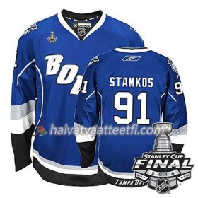 Reebok NHL Tampa Bay Lightning Pelipaita Steven Stamkos #91 Sininen Kolmas 2016 Stanley Cup