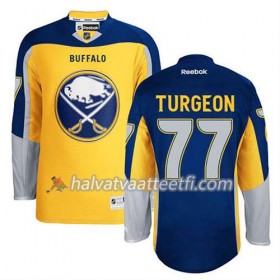 Reebok Miesten NHL Buffalo Sabres Pelipaita Pierre Turgeon #77 Uusi Kolmas Kulta