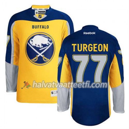 Reebok Miesten NHL Buffalo Sabres Pelipaita Pierre Turgeon #77 Uusi Kolmas Kulta Reebok Miesten NHL Buffalo Sabres Pelipaita Pierre Turgeon #77 Uusi Kolmas Kulta