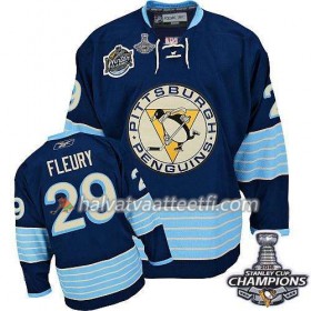 Reebok NHL Pittsburgh Penguins Pelipaita Marc-Andre Fleury 29 Sininen Kolmas 2016 Stanley Cup