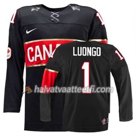 Lasten NHL Premier Olympic-Canada Team Pelipaita Roberto Luongo #1 Kolmas Musta Paita