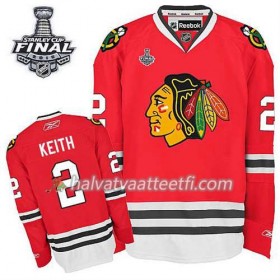 Reebok Miesten NHL Chicago Blackhawks Pelipaita Duncan Keith #2 Koti Punainen 2015 Stanley Cup